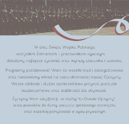 Kartka z żołnierzami i życzeniami Święto Wojska Polskiego